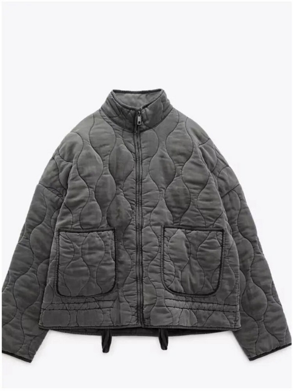 Tugev nööriga puuvillane mantel naistele moodne pikkade varrukatega lukuga taskujope 2023 sügis-talv uus naiste soe ülerõivas