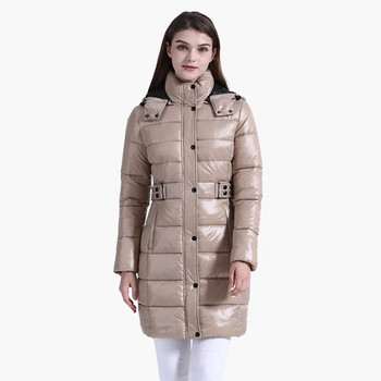 SANTELON Χειμερινά αντιανεμικά ζεστά πάρκα με κουκούλα μακρύ χοντρό μπουφάν για γυναικεία παλτό μόδας Casual αδιάβροχα πανωφόρια