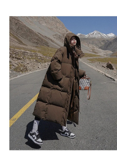 2023. Punjeni kaputi Nova dugačka pamučna haljina Korejska verzija Velike korejske modne jakne Zimska vrućina Parka Feminina Abrigo