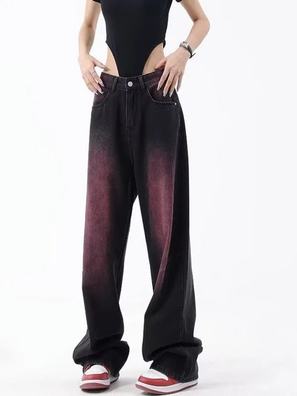 Rudens džinsai Moteriškos mados literatūrinės tendencijos Laisvai išplauti jaunimo mada High Street Harajuku moteriški džinsai