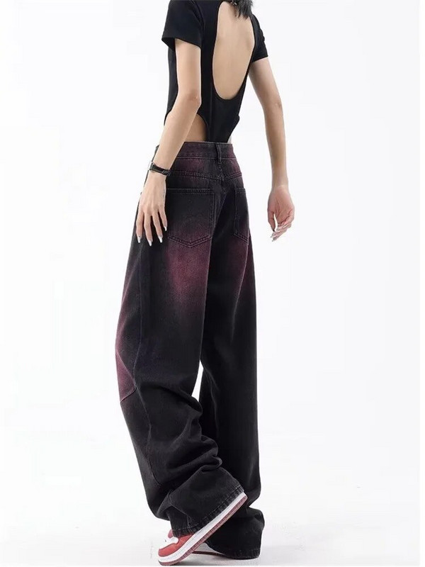 Rudens džinsai Moteriškos mados literatūrinės tendencijos Laisvai išplauti jaunimo mada High Street Harajuku moteriški džinsai