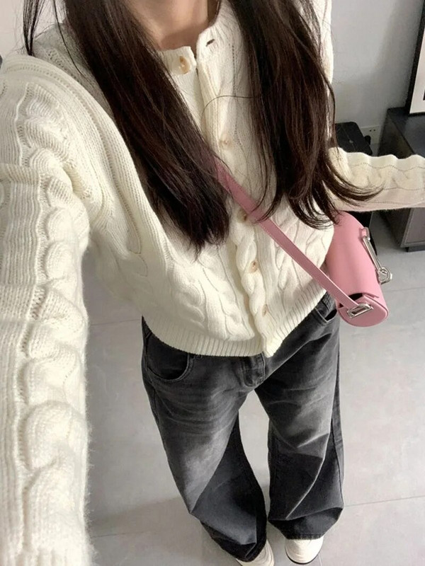 WCFCX STUDIO Sügises Ameerika stiilis pestud mustad teksad Naiste High Street sirge toru laia säärega pikad püksid šikk mood