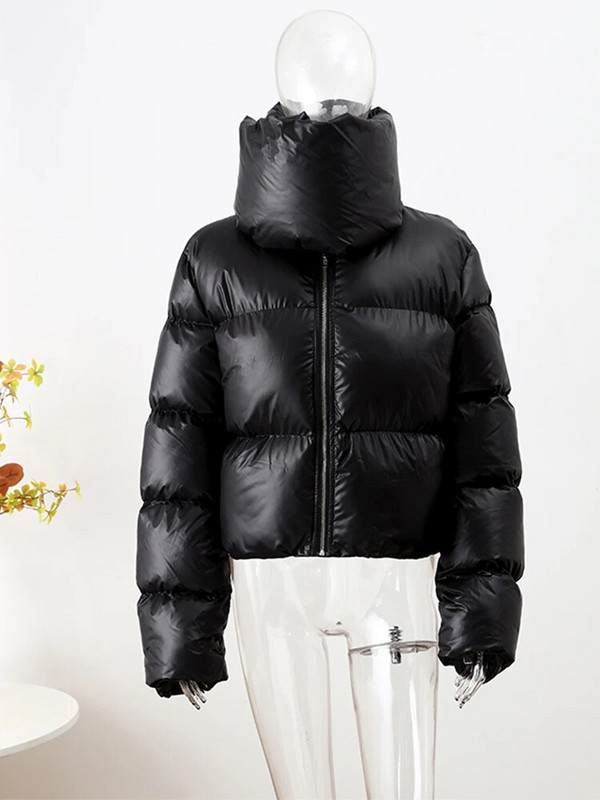 Rasprodaja Zimski šal Ovratnik Kratke jakne Ženske široke mjehuraste pamučne ulične kapute Ženska gornja odjeća s patentnim zatvaračem Ležerna majica