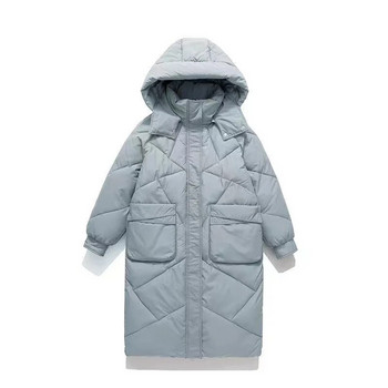 Winter Long Parka για Γυναικεία 2023 Νέα Μόδα Φαρδιά Γυναικεία Μπουφάν μέχρι το γόνατο Γυναικείο παλτό με χοντρή κουκούλα και ζεστό παλτό