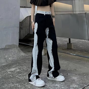 Oversize Ins Μαύρο τζιν Γυναικείο Καλοκαιρινό Harajuku Y2k Streetwear Ψηλόμεση Vintage ίσιο φαρδύ πόδι All Match φαρδύ casual παντελόνι