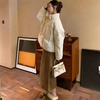 Χειμώνας 2023 Ζεστό κοντό σακάκι Γυναικεία πάρκα Κορεάτικη μόδα Χαλαρό μακρυμάνικο παλτό Γυναικεία casual streetwear Βαμβακερά γυναικεία ρούχα