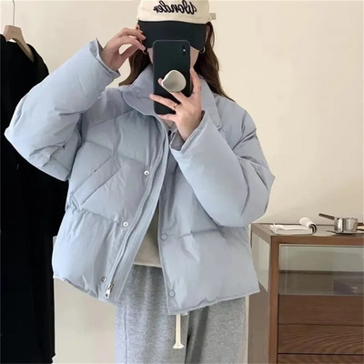 2023. aasta talvine soe lühike jope naiste parkad Korea mood avara pikkade varrukatega mantel Naiste vabaaja tänavarõivad puuvillased naisteriided