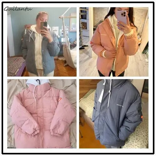 Χειμερινό μπουφάν Guilantu Γυναικείο παλτό Χοντρό βαμβάκι με επένδυση κοντά παρκά Mujer Oversize Γυναικείο παλτό με κουκούλα