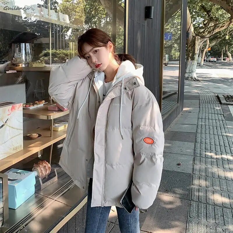 Χειμερινό μπουφάν Guilantu Γυναικείο παλτό Χοντρό βαμβάκι με επένδυση κοντά παρκά Mujer Oversize Γυναικείο παλτό με κουκούλα
