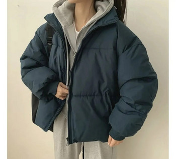 Παχύ γυναικείο μπουφάν 2023 Χειμερινό μακρυμάνικο ζιβάγκο με φερμουάρ Γυναικείο παλτό parka Ζεστό casual χαλαρό γυναικείο ζεστό παλτό