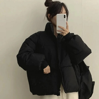 Παχύ γυναικείο μπουφάν 2023 Χειμερινό μακρυμάνικο ζιβάγκο με φερμουάρ Γυναικείο παλτό parka Ζεστό casual χαλαρό γυναικείο ζεστό παλτό