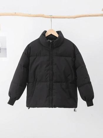 Удебелено пухено яке Дамско зимно палто с дълъг ръкав 2023 г. Дамска парка с ципове Топло ежедневно свободно дамско топло палто