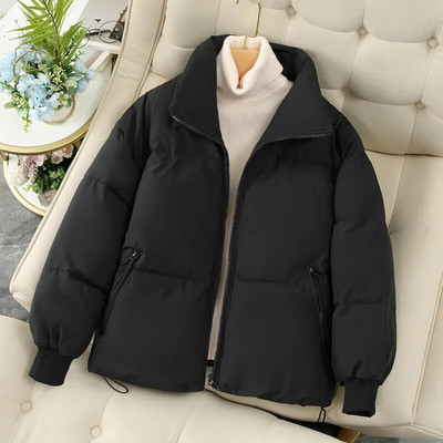 Naiste paks sulejope 2023. aasta talvine pikkade varrukatega kilpkonnakaelus, tõmblukuga naiste parkmantel, soe vabaaja naiste ja soe mantel