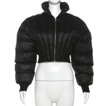 Γυναικεία βαμβακερά βαμβακερά μπουφάν ζεστά κομμένα μπουφάν μόδας γιακάς μακρυμάνικο casual παλτό 2023 Φθινόπωρο Χειμώνας Πολυτελή ρούχα γενεθλίων