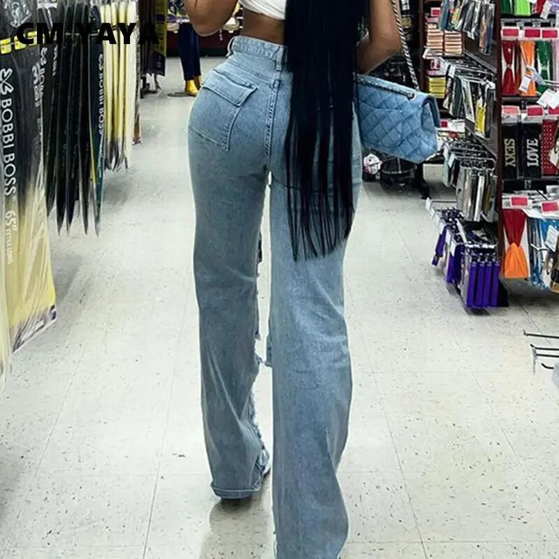 CM.YAYA naiste mood, rebitud õõnsad tutitaskud, safari stiilis teksad 2023, uued suvised INS-i tänavateksapüksid