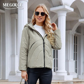 MIEGOFCE 2023 kevad-sügis mugavad lühikesed naiste jope kapuutsiga disain naiste Parka tuulekindel soe puuvillane riiete mantel C22123