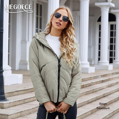 MIEGOFCE 2023 kevad-sügis mugavad lühikesed naiste jope kapuutsiga disain naiste Parka tuulekindel soe puuvillane riiete mantel C22123