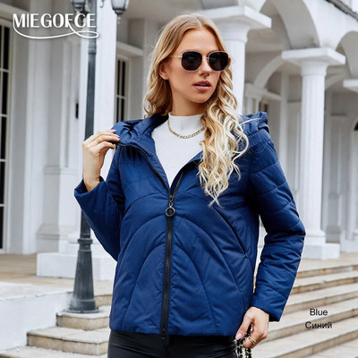 MIEGOFCE 2023 kevad-sügis mugavad lühikesed naiste jope kapuutsiga disain naiste Parka tuulekindel soe puuvillane riiete mantel C22123