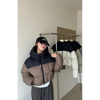 MEXZT Κοντά γυναικεία πάρκα με κουκούλα Streetwear Συνονθύλευμα με κομμένα κάτω παλτό Κορεατικό χοντρό μπουφάν Χειμερινό βαμβακερό μπουφάν