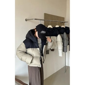 MEXZT Κοντά γυναικεία πάρκα με κουκούλα Streetwear Συνονθύλευμα με κομμένα κάτω παλτό Κορεατικό χοντρό μπουφάν Χειμερινό βαμβακερό μπουφάν