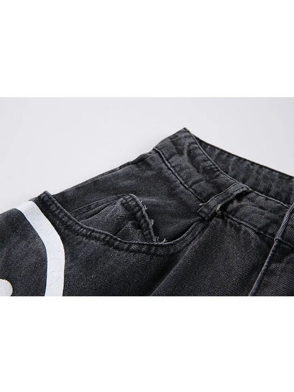 2022 m. nauja pavasario mada Gatvės hiphopo spauda, skalbiniai Džinsai Laisvi laisvalaikio džinsiniai kelnės plačios kelnės Moteriškos ilgos kelnės