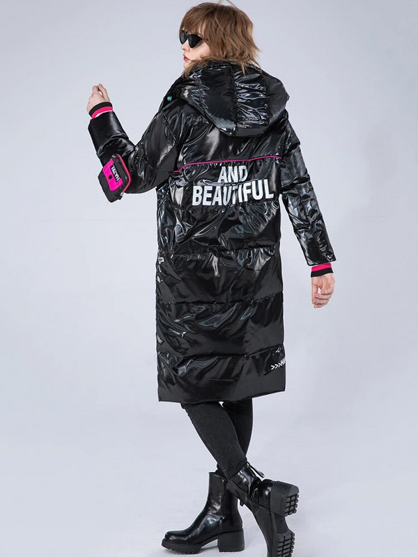 2023. aasta uus talvine naiste valge pardi sulekraega sulejope Läikiv avara kapuutsiga jope Parka naiste talvine soe sulejope