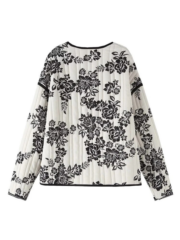 Moetrükiga ümberpööratav puuvillane jakk, naiste 2023. aasta pikkade varrukatega sügistalvejoped Naiste vintage pitsilised taskud Naiste mantel