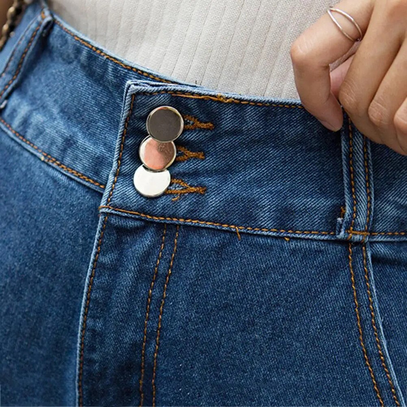 KARŠTI IŠPARDAVIMAI!!! Įprastos moteriškos aukšto juosmens tiesios plačios kojos Laisvos džinsinės kelnės Džinsai Devintos kelnės