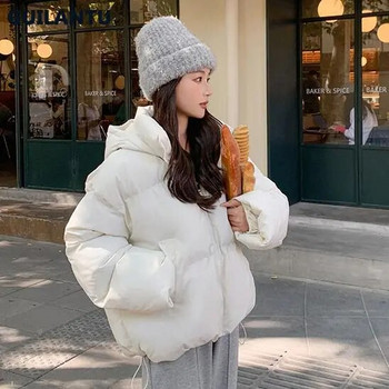 2023 Φθινοπωρινό Χειμερινό Παλτό Γυναικείο Χοντρό Βαμβακερό Μπουφάν Μπουφάν Γυναικείο Μόδα με κουκούλα Casual Loose Parkas Γυναίκα