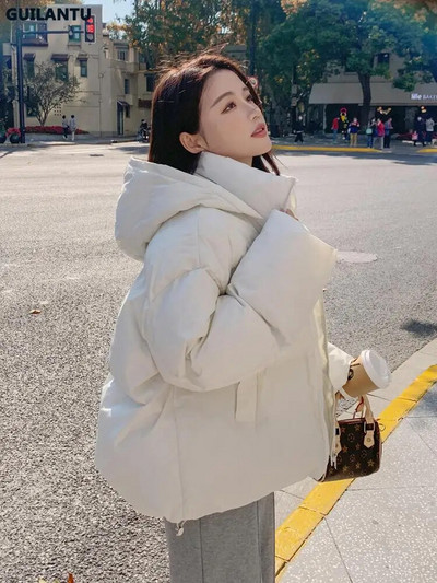 2023. aasta sügistalvine puhvis mantel naiste paksust puuvillast polsterdatud jope Naiste moodne kapuutsiga vabaaja vaba parkidega naine