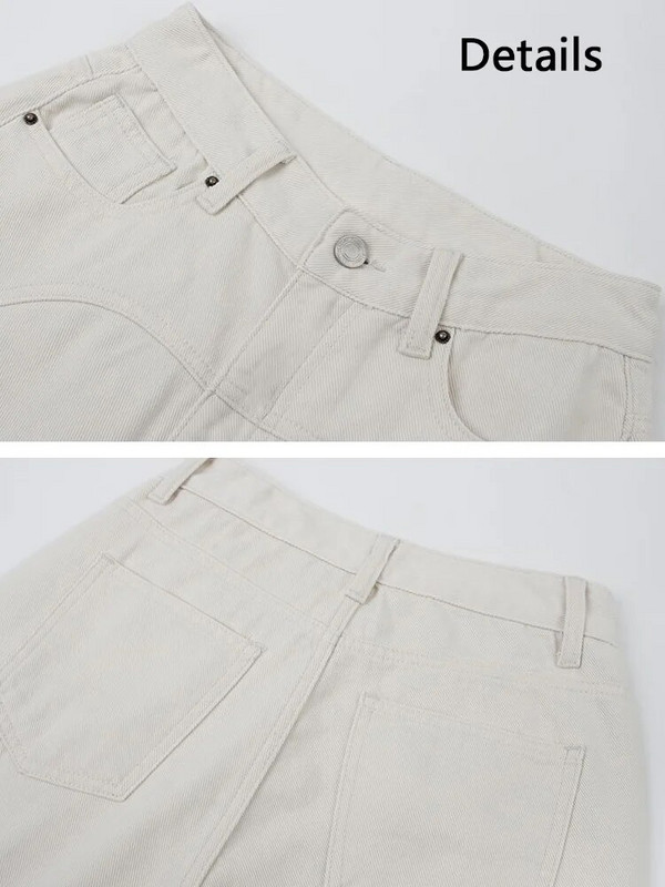 Smėlio spalvos džinsai, moteriški, madingi europietiško stiliaus laisvi laisvalaikio aukštu juosmeniu vasariniai universalūs gatvių apranga Ins Hotsweet Paprasta, nauja viso ilgio