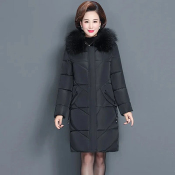 6XL Γυναικείο χειμωνιάτικο βαμβακερό παλτό μέσης ηλικίας 2023 New Mother\'s Down Jackets Γυναικεία χειμωνιάτικα βαμβακερά μπουφάν με επένδυση Ζεστά χοντρά παρκά