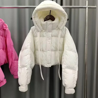 2023 Φθινόπωρο Χειμώνας Λευκή πάπια πουπουλένια γυναικεία μπουφάν με φαρδιά μπουφάν με κουκούλα Snow Parka Χοντρό πανωφόρι μπουφάν