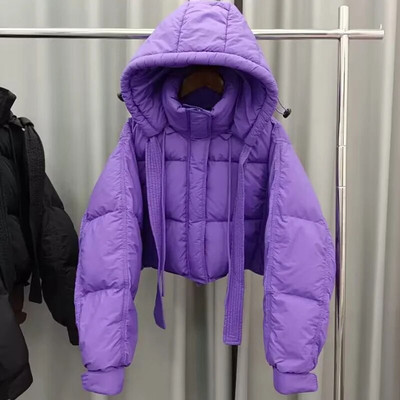2023 Φθινόπωρο Χειμώνας Λευκή πάπια πουπουλένια γυναικεία μπουφάν με φαρδιά μπουφάν με κουκούλα Snow Parka Χοντρό πανωφόρι μπουφάν