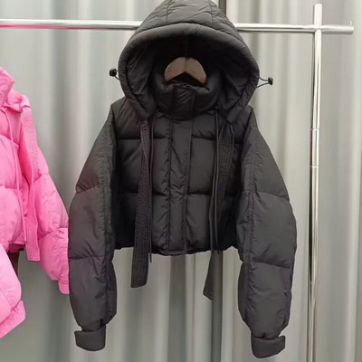 2023 Φθινόπωρο Χειμώνας Λευκή πάπια πουπουλένια γυναικεία μπουφάν με φαρδιά μπουφάν με κουκούλα Snow Parka Χοντρό πανωφόρι μπουφάν