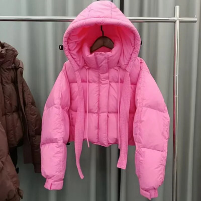 2023 Φθινόπωρο Χειμώνας Λευκή πάπια πουπουλένια γυναικεία μπουφάν με φαρδιά μπουφάν με κουκούλα Snow Parka Χοντρό πανωφόρι μπουφάν