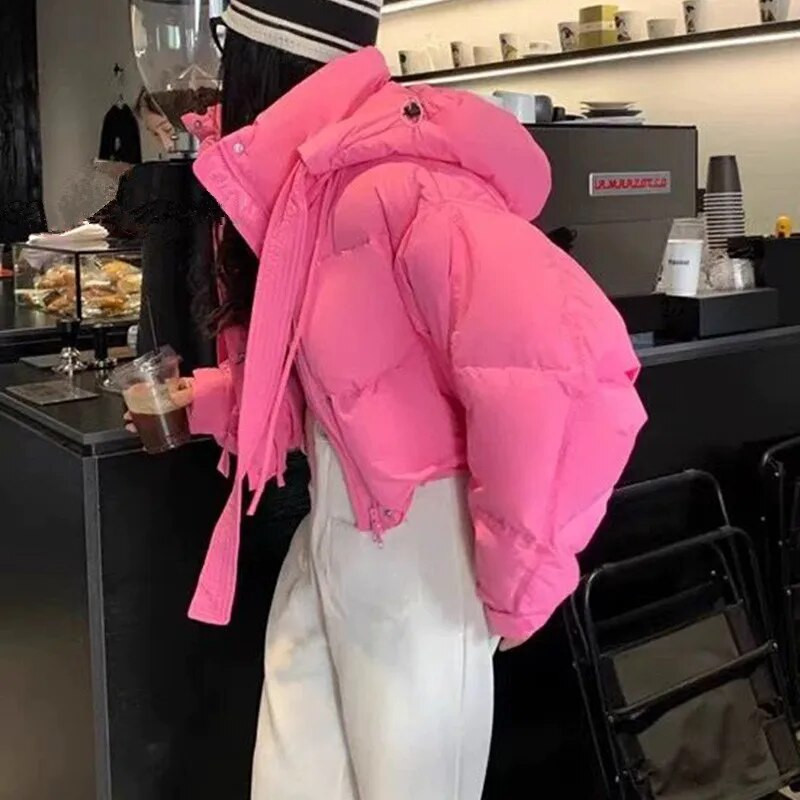 2023 Φθινόπωρο Χειμώνας Λευκή πάπια πουπουλένια γυναικεία μπουφάν με φαρδιά μπουφάν με κουκούλα Snow Parka Χοντρό πανωφόρι μπουφάν