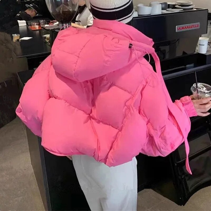 2023 Φθινόπωρο Χειμώνας Λευκή πάπια πουπουλένια γυναικεία μπουφάν με φαρδιά μπουφάν με κουκούλα Snow Parka Χοντρό πανωφόρι μπουφάν