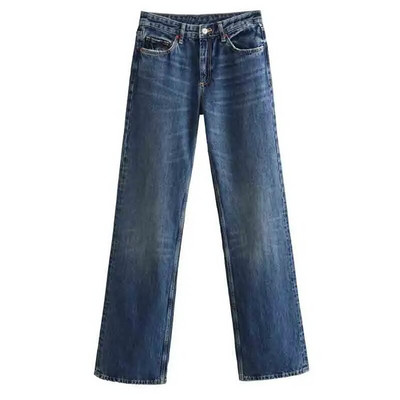 TRAF teksad naistele laia säärega püksid Sügis uus 2023 Naiste teksapüksid kottis püksid Pehmed teksad Mood vintage naiste laiad püksid