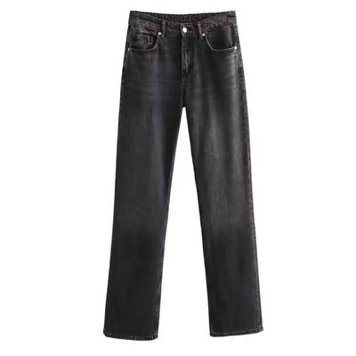 TRAF teksad naistele laia säärega püksid Sügis uus 2023 Naiste teksapüksid kottis püksid Pehmed teksad Mood vintage naiste laiad püksid