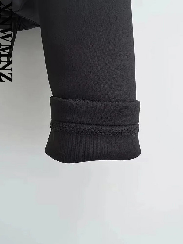 XNWMNZ 2023 Moteriškas mados pleistras paminkštintas švarkas, atsparus vandeniui, aukštu kaklu, ilgomis rankovėmis, reguliuojamas viršutinis moteriškas šiltas paltas