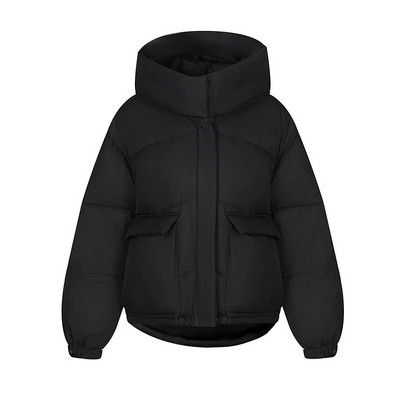 2023. aasta talv uus kapuutsiga sulejope Naiste tänavariided tõmblukuga puhverjoped Naistele paksendatud soe suur taskuga puuvillane mantel