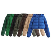 SLTNX TRAF 2023 Madingas žieminis paltas moterims Moteriškas Elegantiškas laisvalaikio švarkas Paltai Moteriški paltai su gobtuvu ilgomis rankovėmis Viršutiniai drabužiai