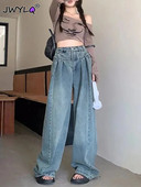 Vintage Streetwear Y2k džinsai plačiomis kojomis moterims Korėjos mados Laisvos mėlynos džinsinės kelnės pavasario rudens kelnės aukštu juosmeniu Vaqueros