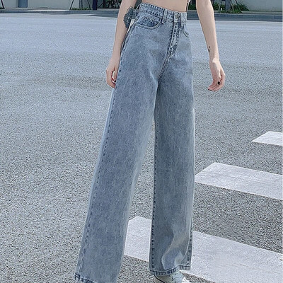 Tänavarõivad Denim Naiste teksad Naiste kõrge vöökoht Y2k Naiste riided Korea y2k sirge säärega Teksad Püksid Vintage riided Sinine