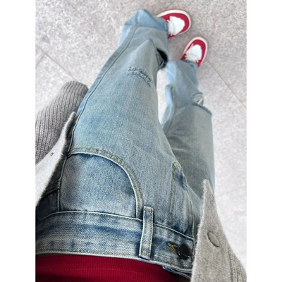 Naiste laia säärega Hip-hop Mopping Vintage Summer High Street Teksad augud Must Šikk Suuremõõdulised S-5XL Suured Harajuku vabaaja püksid