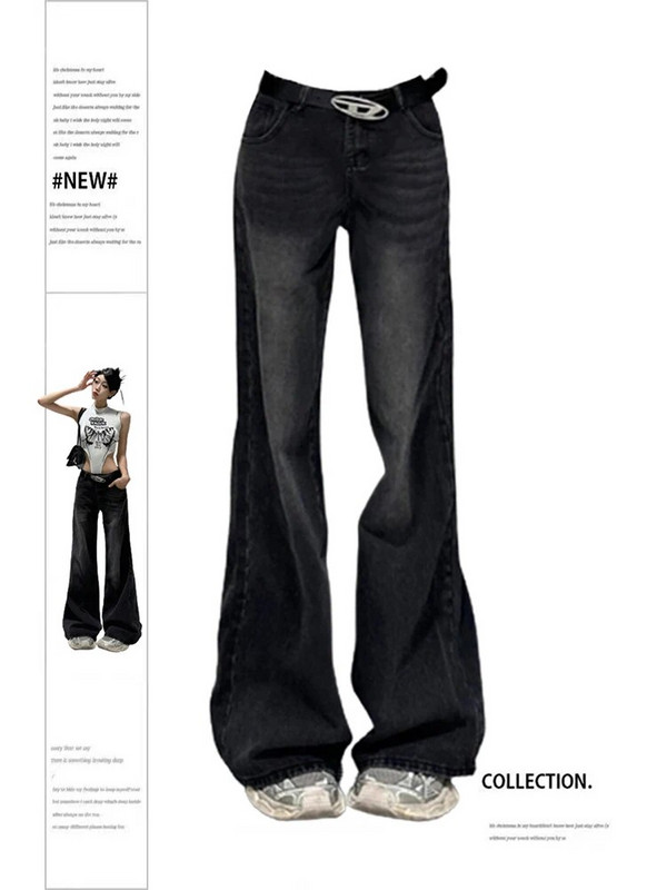 Naiste 90ndate vintage must gooti ülisuur teksad Y2k 90ndate esteetilised laiad teksapüksid Harajuku kottis teksapüksid emo 2000ndate riided