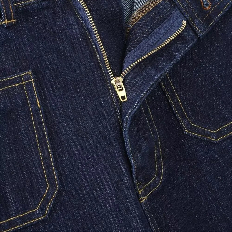 UNIZERA2023 rudens naujos moteriškos universalios plonos plačios kelnės su aukšto juosmens kišenėmis ir tiesiomis džinsais