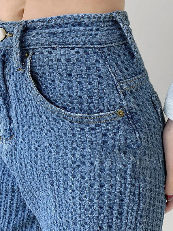 Moteriški džinsai 2022 m. plačios kelnės Moteriškos laisvalaikio tiesios kelnės Moteriškos kelnės aukštu juosmeniu Nemokamas pristatymas Retro aukšto juosmens kelnės Fashi