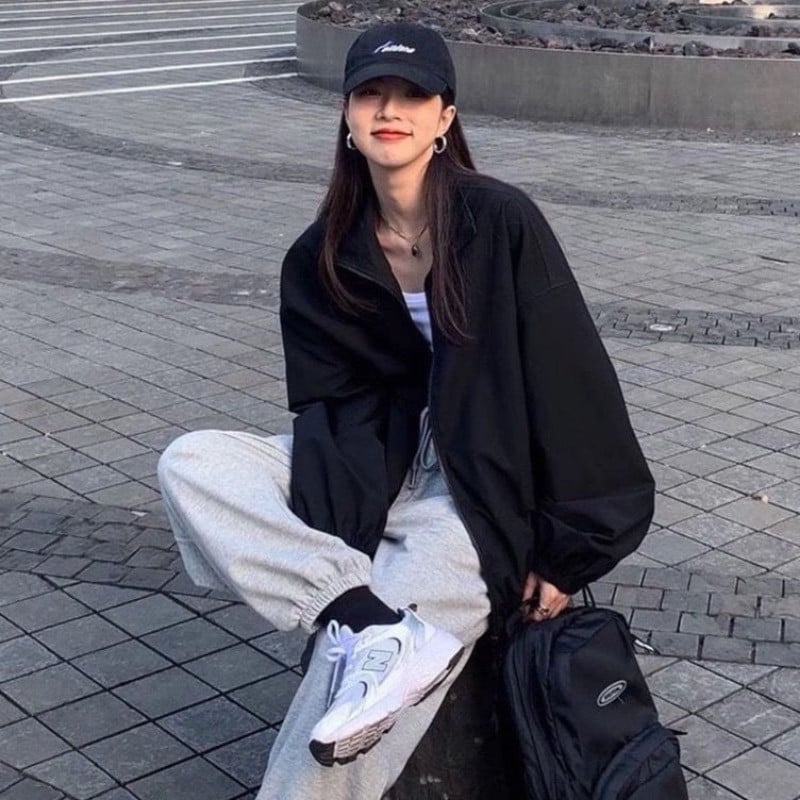 Jachetă oversize femeie 2023, primăvară, haină de stradă, haină în stil coreean, jachetă harajuku pentru femei, cu fermoar, nou în îmbrăcăminte exterioară, jachetă de vânt